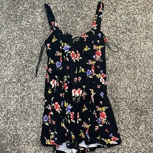 Black and floral romper
